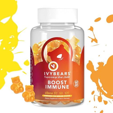IvyBears Radiant Glow and Immune Gummies Vibrant Skin with VERISOL and Hyaluronic Acid + Daily Immunity with Vitamin C and Zinc Vegan 2Pack