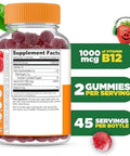 Lifeable Vitamin B12 for Kids 1000 mcg Great Tasting Vitamin B12 Gummies Gluten Free Vegan B12 Vitamins B12 Vitamins for Energy Mood and Nervous System Support 90 Gummies
