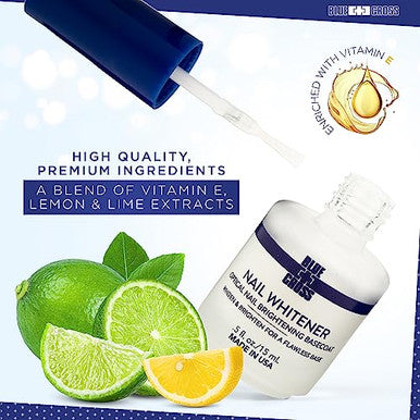Blossom All Natural Organic Acetone Nail Polish Remover + Blue Cross Optical Nail Whitener Nail Brightening Basecoat With Vitamin E 2 Pack Bundle