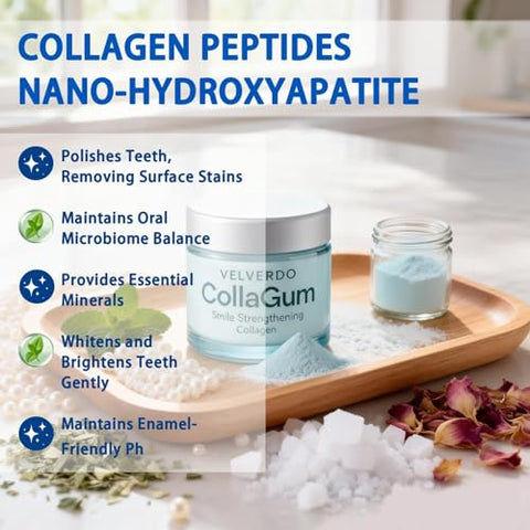 Khmiole Velverdo Collagen Tooth Powder Collagen Toothpaste Care Powder Protect Gum Protect Gum Care
