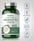 Piping Rock Coconut Oil for Skin and Hair | 2000mg Softgel Capsules | 200 Count | Expeller Pressed | Extra Virgin | Non-GMO, Gluten Free Supplement