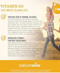NatureWise Vitamin D3 5000IU (125mg) 360 Count + Vitamin C 1000mg Capsules 120 Count Bundle for Daily Immune and Heart Health Gluten Free NonGMO Halal Gelatin