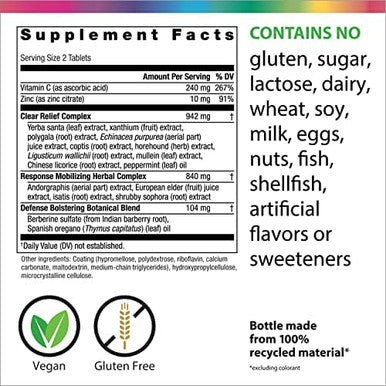 Rainbow Light Counter Attack Immune Support, Dietary Supplement Provides Immune Support, With Vitamin C, Zinc And 3 Targeted Herbal Blends, Vegan And Gluten Free, 90 Count