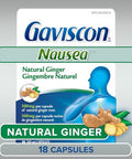 Gaviscon Anti Nausea Ginger Capsules - 18 Count - Tablets For Nausea Relief & Digestion Support Natural Ginger - Free Of Aluminum Lactose And Gluten