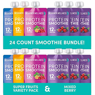 Designer Wellness Protein Smoothies Super Fruits Variety And Mixed Berry Bundle