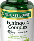 Nature's Bounty Echinacea Complex Herbal Supplement Supports Immune Health 450 Mg 100 Capsules
