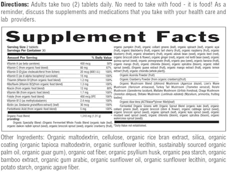 Country Life Realfood Organics Women's Multivitamin USDA Organic Vegan GlutenFree 1300mg Fermented Whole Foods Vitamins D E B Folate and Biotin Daily Energy and Beauty 60 Tablets