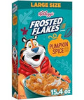 Kellogg's Frosted Flakes Breakfast Cereal, 8 Vitamins & Minerals, Large Size, Pumpkin Spice, 15.4oz Box (1 Box)