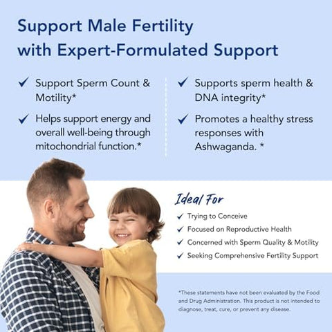 Premom Male Sperm Fortify Capsules Male Fertility Supplements For Men Inositol Plus Bundle " Fertility Support For Women " 120 Count