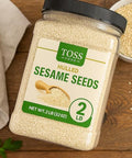 TOSS Hulled White Sesame Seeds, 2 LB Bulk Resealable Jar ÃƒÂ¢Ã¢â€šÂ¬Ã¢â‚¬Å“ Premium Baking & Cooking Ingredient with Nutty Flavor