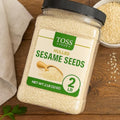 TOSS Hulled White Sesame Seeds, 2 LB Bulk Resealable Jar ÃƒÂ¢Ã¢â€šÂ¬Ã¢â‚¬Å“ Premium Baking & Cooking Ingredient with Nutty Flavor