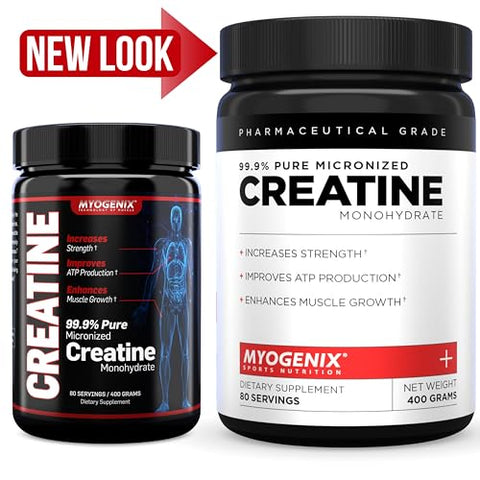 Myogenix Creatine Monohydrate Pure Creatine Powder For Strength & Endurance Supports Atp Production & Muscled Strength No Additives Unflavored (80 Servings)