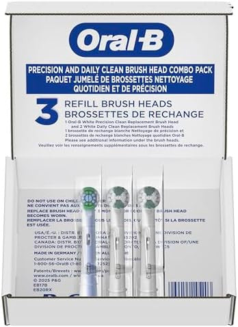 Oral-B Electric Toothbrush Brush Heads Precision Clean White + 2 Daily Clean White 1 Count