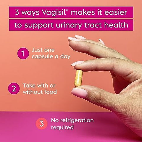 Vagisil Urinary Tract Health Supplements Clinically-Proven Probiotics Protects Urinary Tract Health Clean Ingredients Helps Cleanse And Flush Uti-Causing Bacteria 1 Capsule Daily 30 Capsules