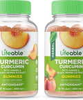 Lifeable Turmeric Curcumin With Ginger & Black Pepper Extract " 2000Mg " Great Tasting Natural Flavor Gummy "Vegetarian Gmo Supplement " 90 Gummies