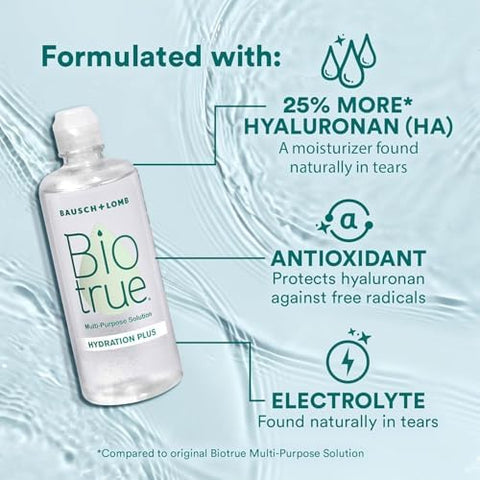 Biotrue Hydration Plus Contact Lens Solution + Hydration Boost Rehydrating Contact Lens Drops