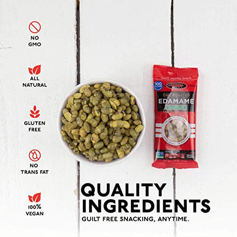 Seapoint Farms Dry Roasted Edamame Sea Salt Vegan GlutenFree Kosher and NonGMO Crunchy Snack for Healthy Snacking 100 Calorie Snack Pack (12 Boxes)