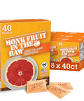 Sugar in the Raw Monk Fruit, Natural Monk Fruit Sweetener, Sugar-Free, Gluten Free, Zero Calorie, Vegan Sugar Substitute, 40 Count Packets (Pack Of 8)