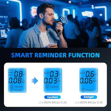 Lyraaxis BreathalyzerProfessional-Grade Breathalyzers For Alcohol With 12 Replaceable MouthpiecesHigh-Accuracy Portable Alcohol Breathalyzer Tester For Personal Home & Travel Use