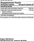 Oregons Wild Harvest Milk Thistle Organic NonGMO Herbal Supplement 180Count
