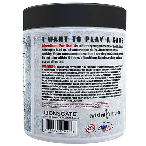 Insane Labz Psychotic Saw High Stim Pre Workout Powder With Oxygold And Ampiberry Extreme Lasting Energy With Teacrine Focus With Cognitiq And Endurance (30 Servings Fruit Punch)