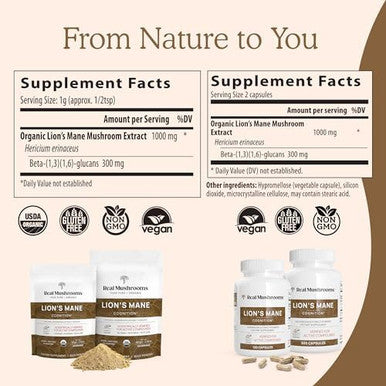 Ergothioneine (60Ct) And Lions Mane (120Ct) Bundle With Shiitake And Oyster Mushroom Extracts - Longevity And Cognition - Vegan, Gluten , Non-Gmo