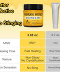 Manuka Honey for Wounds, Speed up Healing for Cuts, Surgical Wounds, Scars, Foot Ulcers, Infection, Burns, Non-Sticky, No Crystallization, Easy to Apply, 3.88 oz