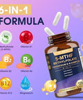 Totaria L Methylfolate 15Mg 5-Mthf With B-Complex & Dual Magnesium Active 5-Mthf Form + Methyl B12 Supports Methylation, Cellular Function & Energy Metabolism Non-Gmo, Gluten (120 Capsules)