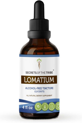 Secrets of the Tribe Lomatium Alcohol-Free Liquid Extract (Lomatium Dissectum) Dried Root Tincture Supplement (4 FL OZ)