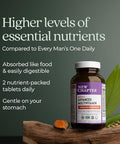 Chapter Men'S Multivitamin Advanced Formula For Stress, Brain, Immune, Heart & Energy Support, Higher Levels Of Whole-Food Fermented Essential Nutrients For Men + Selenium + B Vitamins, 120 Ct