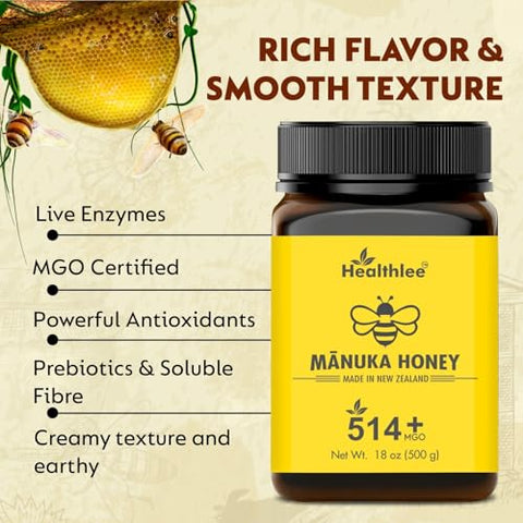 Manuka honey 514+ MGO | Manuka Honey New Zealand | Monofloral | (18 oz) /500 gm