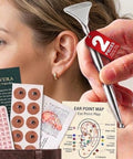 Granvera Premium Acupuncture Pen Ear Seeds Acupressure Kit Ear Seed Stickers With Stainless Steel Gua Sha Fascia Stick Massage Tool Auricular Therapy Set Trigger Point & Relaxation Wellness Kit 6 Packs