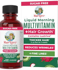 MARYRUTH'S Liquid Multivitamin + Hair Growth Travel Pack Biotin 10000mcg Lustriva Hair Growth Supplement Clinically Tested in Women for Thicker Hair and Facial Wrinkle 18+ 1 Fl Oz (Pack of 8)