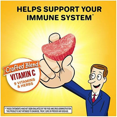 Airborne Assorted Fruit Flavored Gummies 21 Count 1000Mg Of Vitamin C And Minerals & Herbs Immune Support (Pack Of 6)