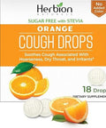Herbion Naturals Cough Drops With Orange Flavor Sugar With Stevia Soothes Cough For Adults And Children Over 6 Years 18 Drops