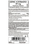 Solgar Zinc Citrate 30 Mg 100 Vegetable Capsules - Zinc For Healthy Skin Immune Support 100 Servings 100 Count