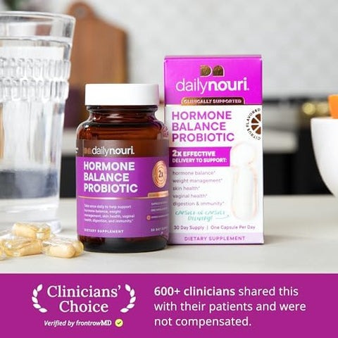 Dailynouri Daily Nouri Hormone Balance Probiotic & Stress Support Probiotic Bundle Supports Gut Health Skin Immunity Stress Relief Mood & Digestion
