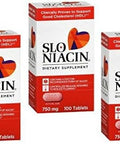 Sloniacin Dietary Supplement Once Daily With 750 Mg Niacin Vitamin B From Nicotinic Acid For High Absorption 100 Tablets Per Bottle 3 Pack