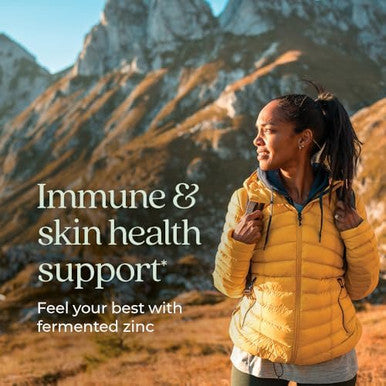 Chapter Zinc Supplement, Fermented Zinc Complex, One Daily For Immune Support + Skin Health, Mineral-Balancing Formula Rich In Copper, Easy To Swallow & Digest, 60 Count (2 Month Supply)