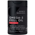 Sports Research Krill Oil Supplement with EPA DHA Omega 3 Phospholipids Astaxanthin from Antarctic Krill Highest Concentration of Krill Oil for Men Women 1000mg 120 Softgel Capsules