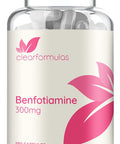 High Absorption Vitamin B1 Benfotiamine 300Mg - Benfotiamine Supplement For Glycation Heart And Nerve Support - Vegan Non-Gmo & Gluten Fat Soluble Thiamine B1 Supplement (180 Servings)