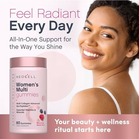 Neocell Womens Multivitamin Gummy 80 Gummies Multi With Advanced Collagen With Essential Minerals Berry Flavor