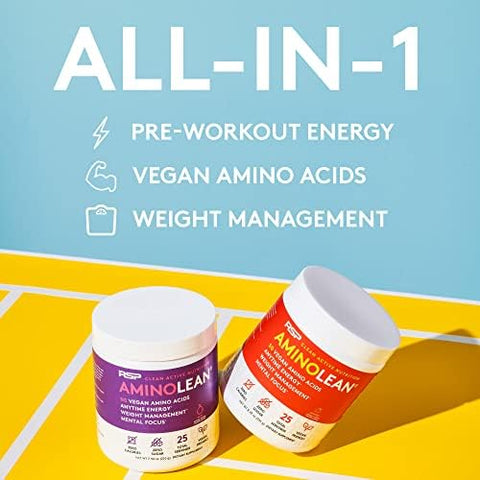 Rsp Nutrition Rsp Vegan Aminolean " Allinone Natural Pre Workout Amino Energy Weight Management With Bcaas Complete Vegan Preworkout Powder Pineapple Coconut