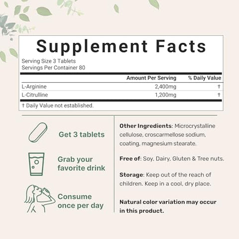 Micro Ingredients Nitric Oxide Supplements For Men & Women 3600Mg 240 Bisected Tablets 80 Servings Max Strength Nitric Oxide Booster With L-Arginine & L-Citrulline
