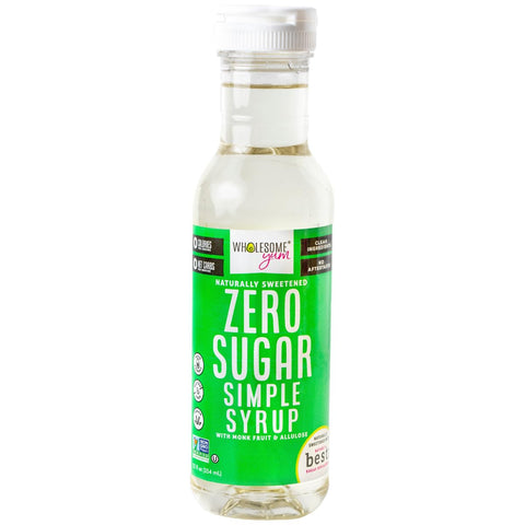 Wholesome Yum Keto Simple Syrup - Skinny Sugar Free Simple Syrup With Monk Fruit & Liquid Allulose - Natural Sweetener For Drinks, Cocktails, Coffee, & Cooking - Low Carb (12 fl oz, 2 Pack)