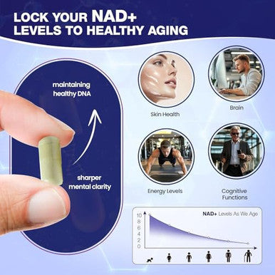 Mila Miamor Nad+ For Cellular Energy & Anti Aging Supplement Boost Focus Vitality 60 Capsules
