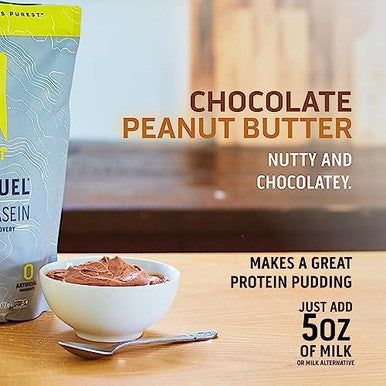 Ascent Casein Protein Powder Chocolate Peanut Butter 2 Lb & Plant Protein Powder Chocolate 18 Servings