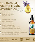 Bella Terra Oils - Lavender Infused Organic Vitamin E Oil 4 Oz - D-Alpha Tocopherol Powerhouse Extracted From Organic Wheat Germ Lavishly Nourishing Organic Vitamin E For Luxurious Skin