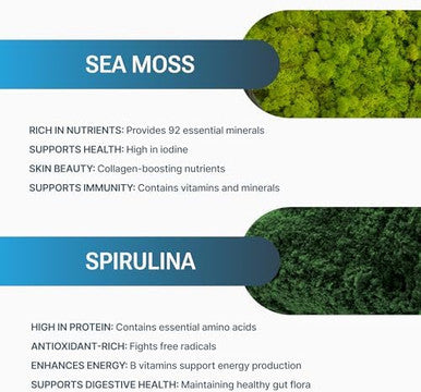 Organic Sea Moss Spirulina, 90 Capsules, 100% Organic Sea Moss Spirulina, Strength & Endurance- High Potency Sea Moss Supplement, Made In Usa, Superfood Capsules For Men & Women, Vegan