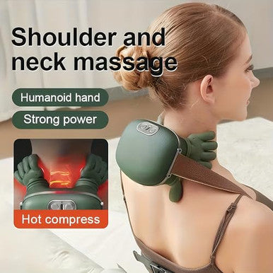 Dexmary Neck Massager With Heat Neck Massager For Pain Relief Deep Tissue Shiatsu Shoulder And Back Massager With 3 Modes & 2 Heat Levels Portable And Rechargeable Relax Muscle Tension (Green)